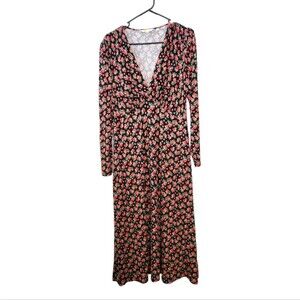 Boden Jersey Mini Tea Dress Black Diamond Rose Size 10